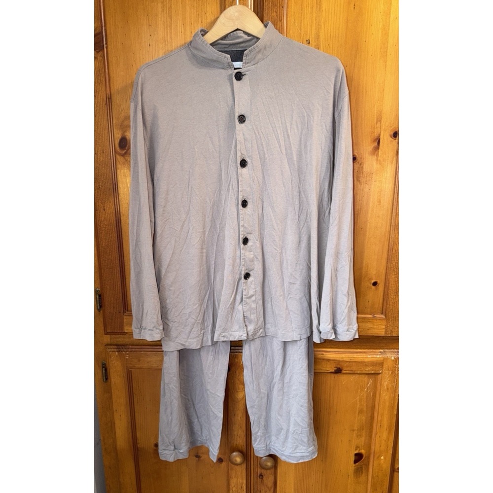 Cathay Pacific PYE First Class Sz L Organic Cotton Grey Long Sleeve Pajama Set